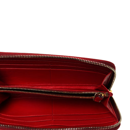 Prada Vitello Daino Metal Zip Around Wallet Rosso 12 of 16