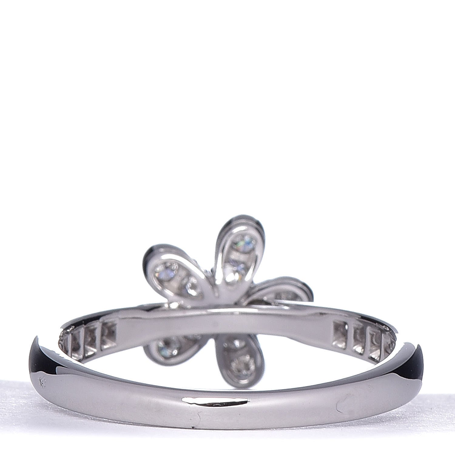 Van Cleef & Arpels 18K White Gold Diamond Socrate Ring 56 7.5 4 of 8