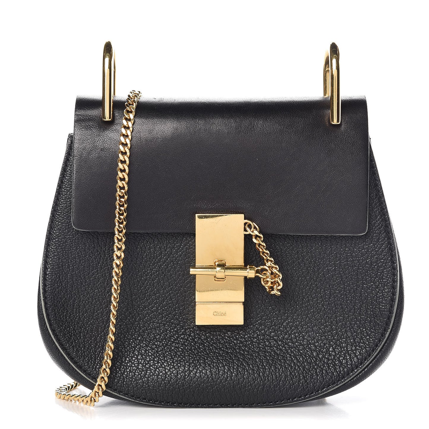 Grained Lambskin Mini Drew Shoulder Bag Black