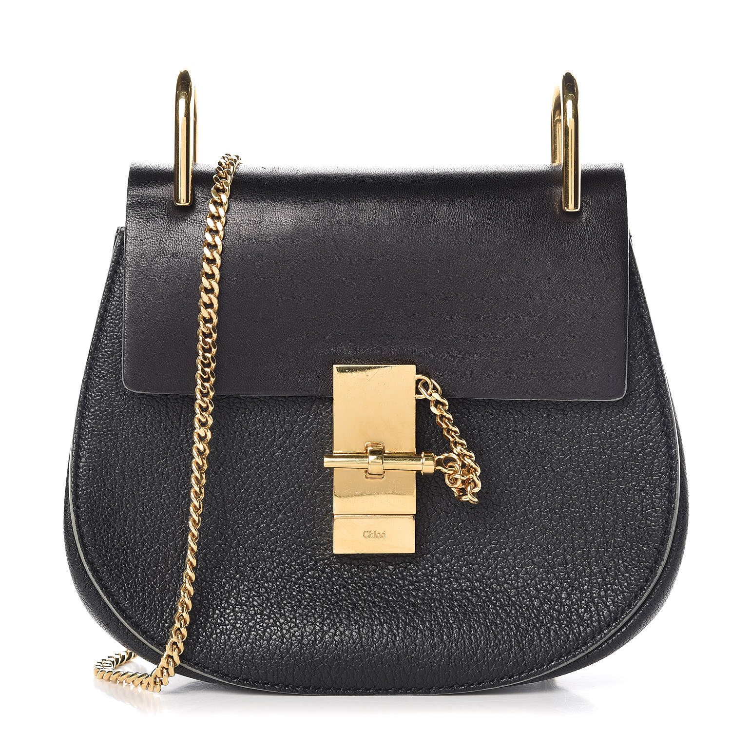 Chloe Grained Lambskin Mini Drew Shoulder Bag Black 1 of 8