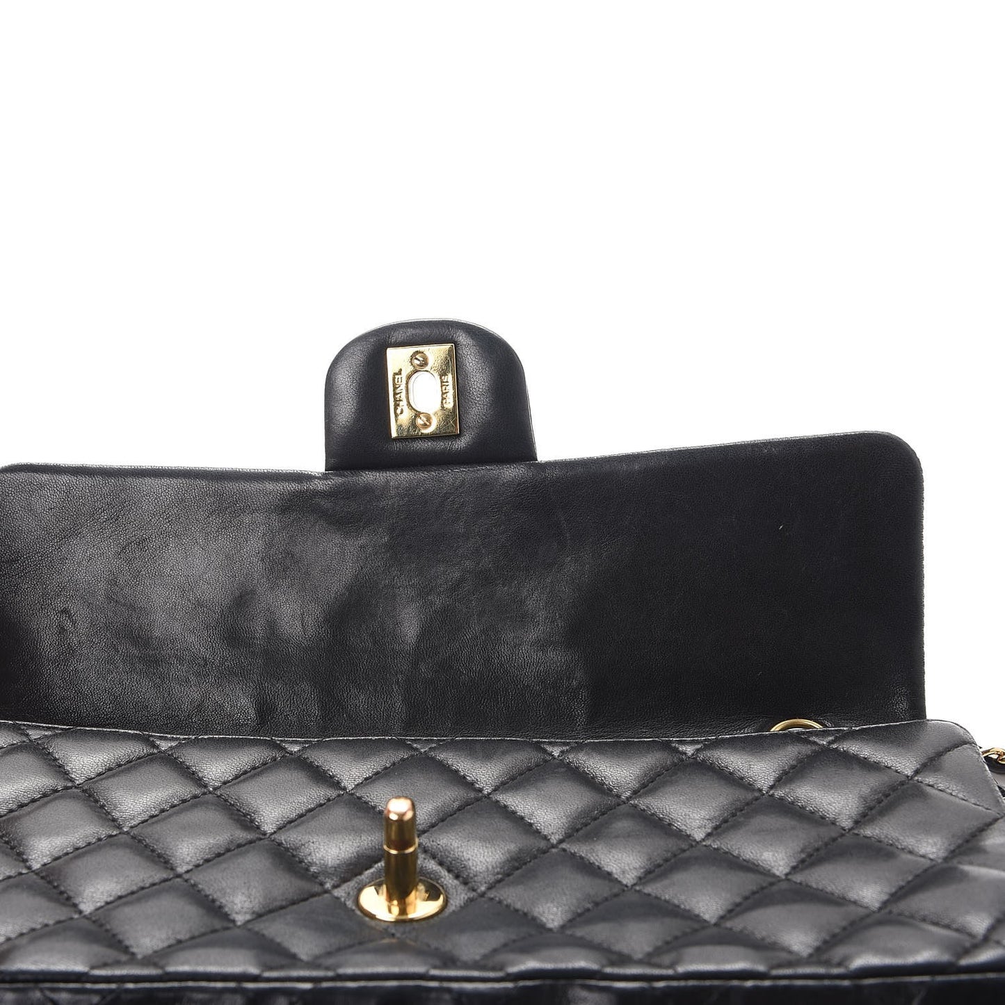 Lambskin Quilted East West Flap Black