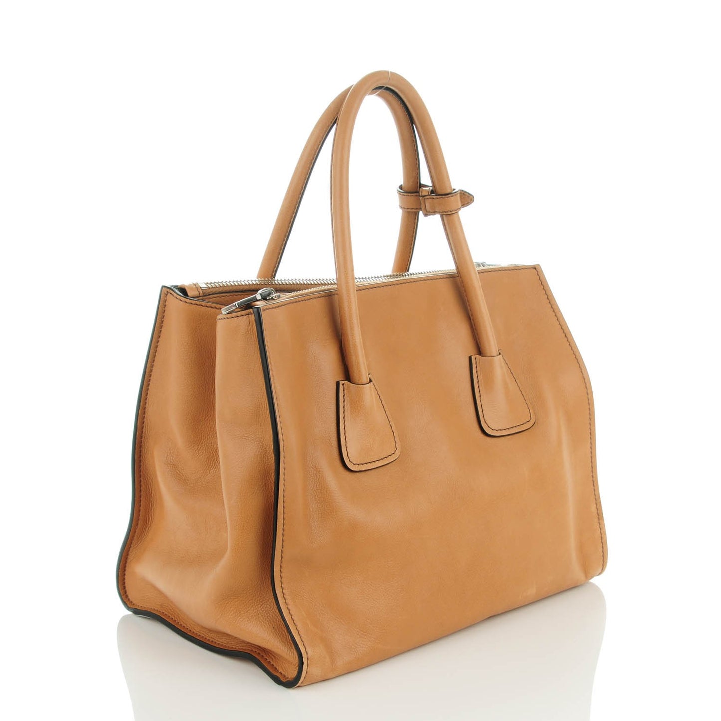 Glace Calf Twin Pocket Tote Naturale