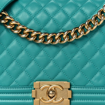 Chanel Calfskin Quilted Medium Boy Flap Turquoise 7 of 9