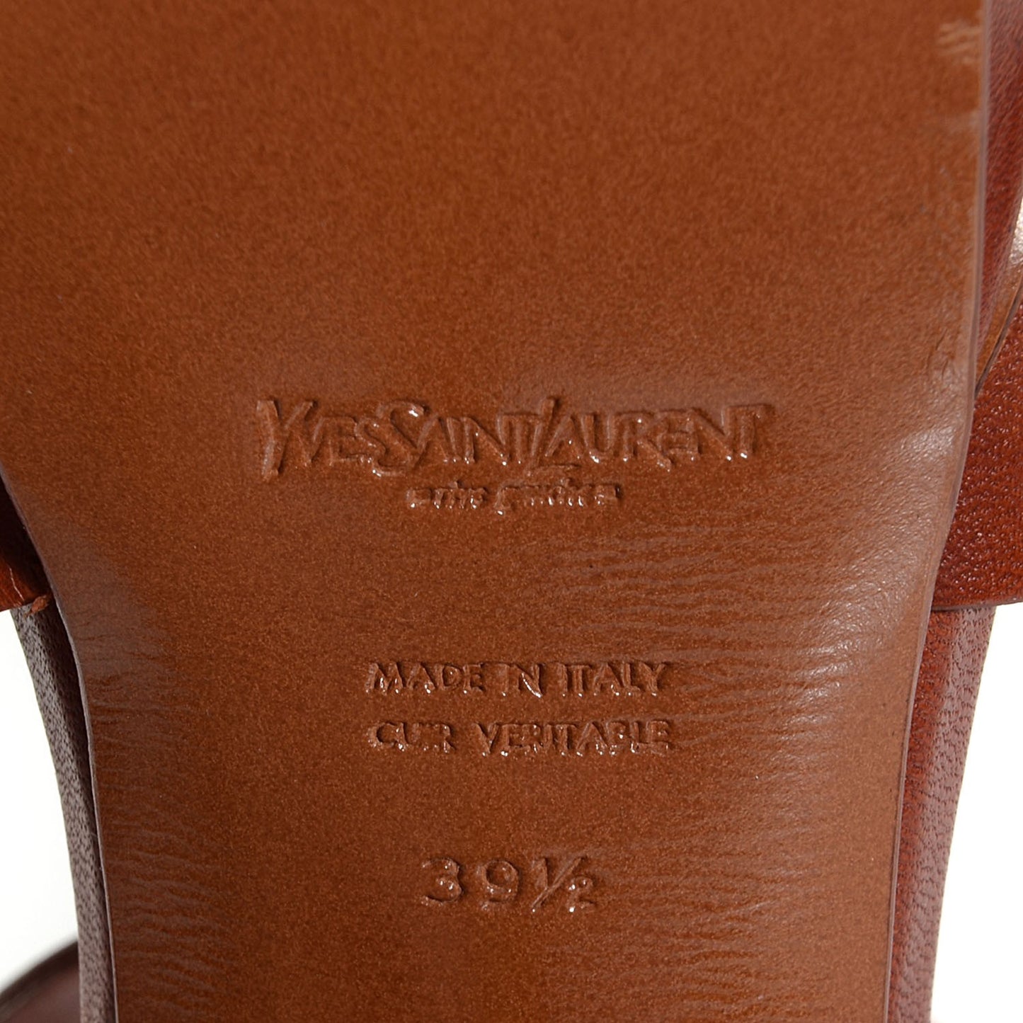 Calfskin Tribute 105 Platform Sandals 39.5 Caramel