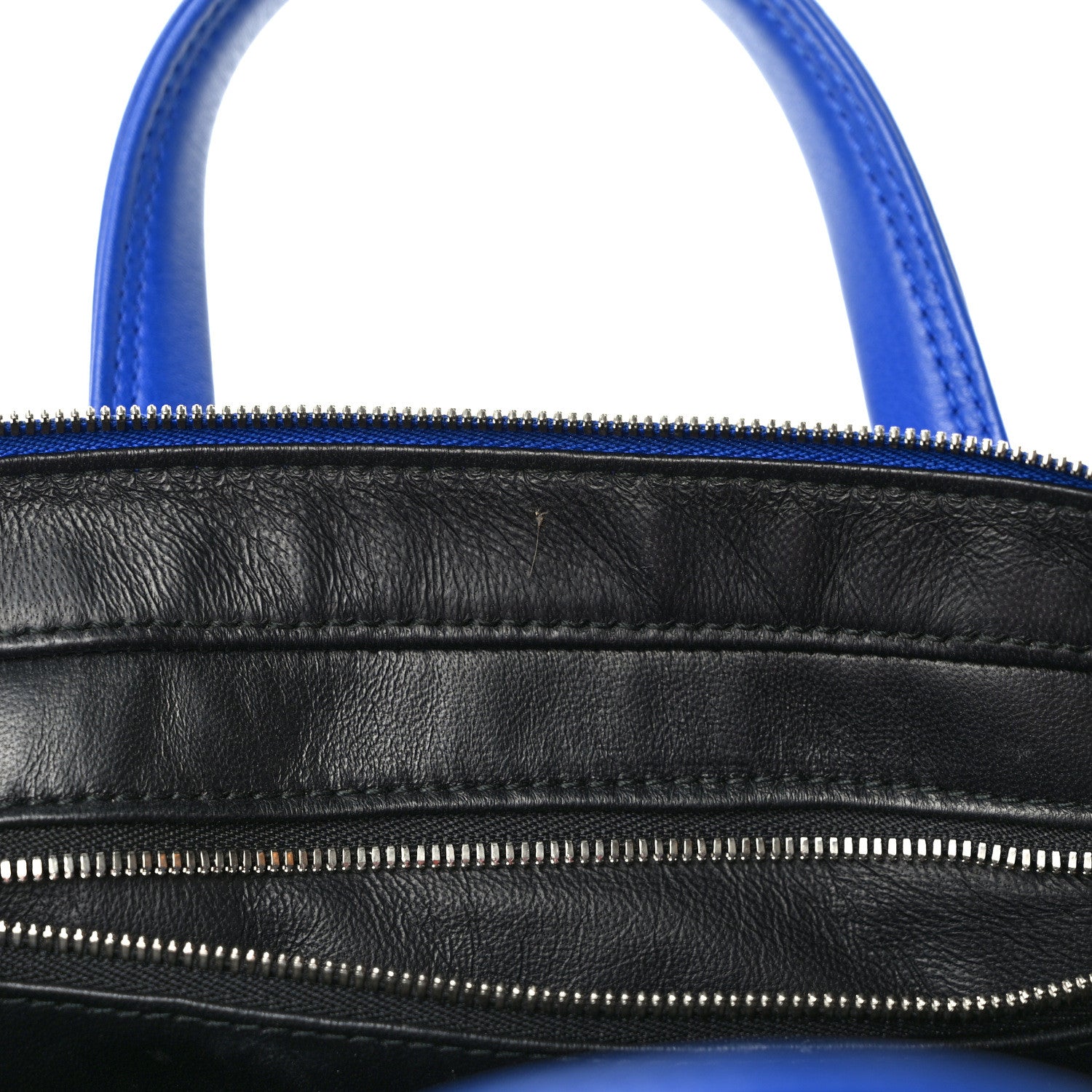 Balenciaga Shiny Day Calfskin Logo XS Triangle Chain Duffle Bleu Roi White 9 of 9