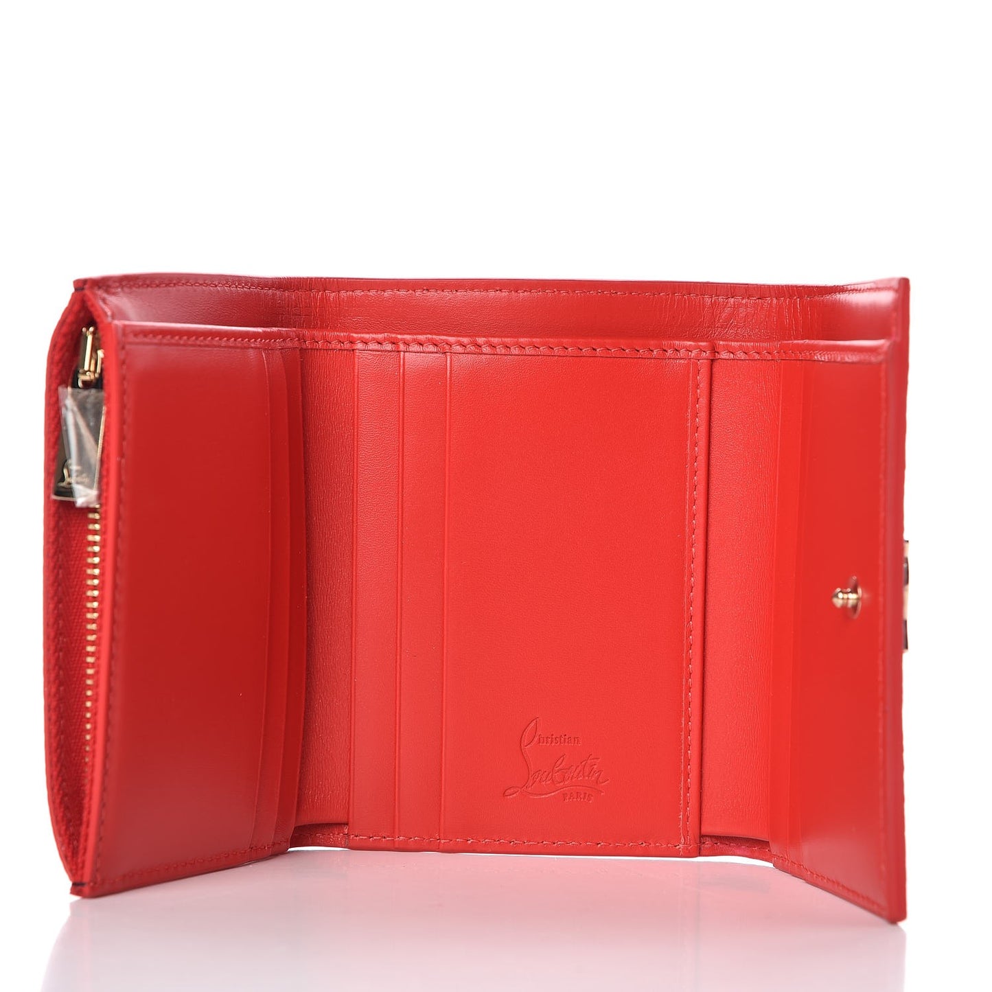 Calfskin Boudoir Mini Trifold Wallet Black