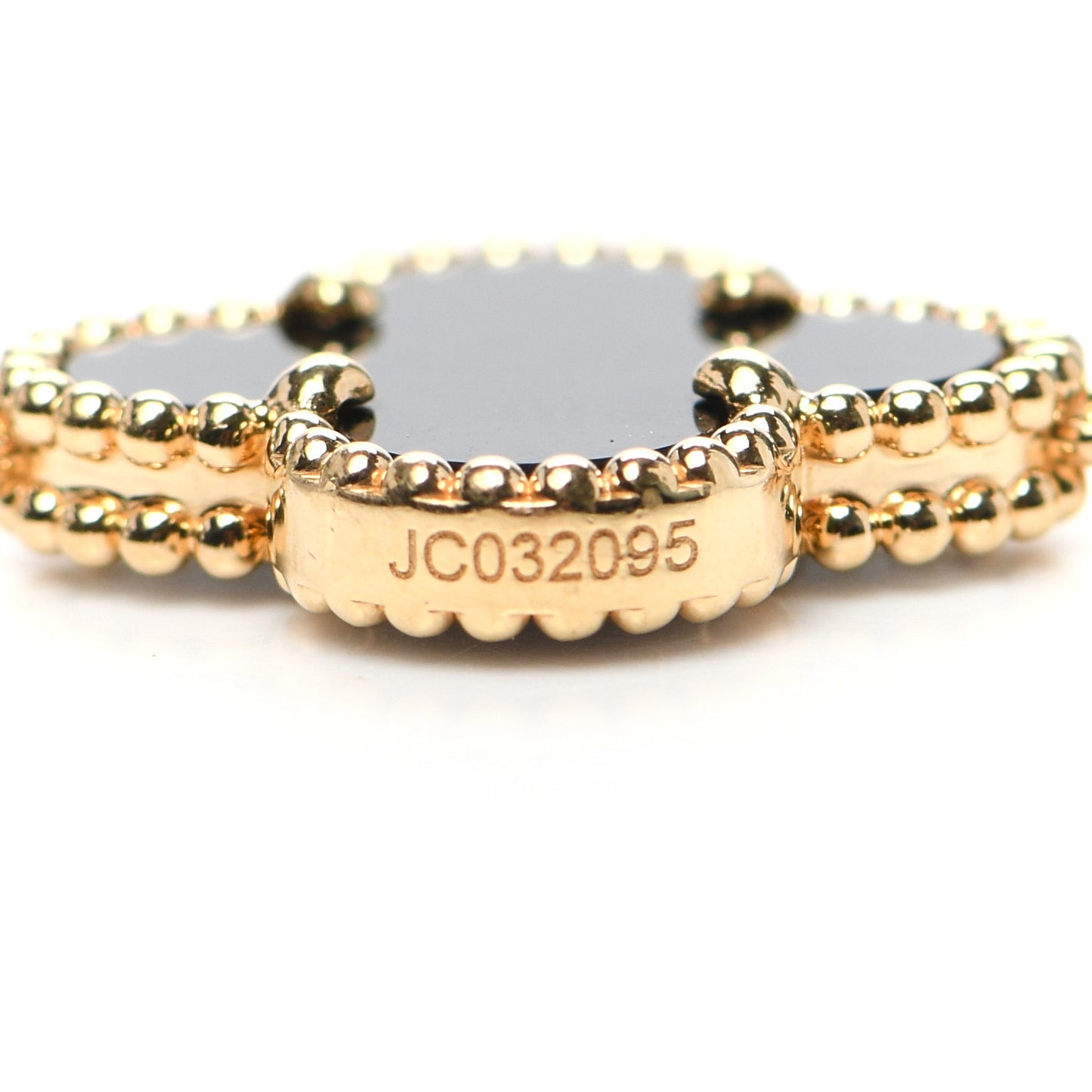 18K Yellow Gold Black Onyx 5 Motifs Vintage Alhambra Bracelet