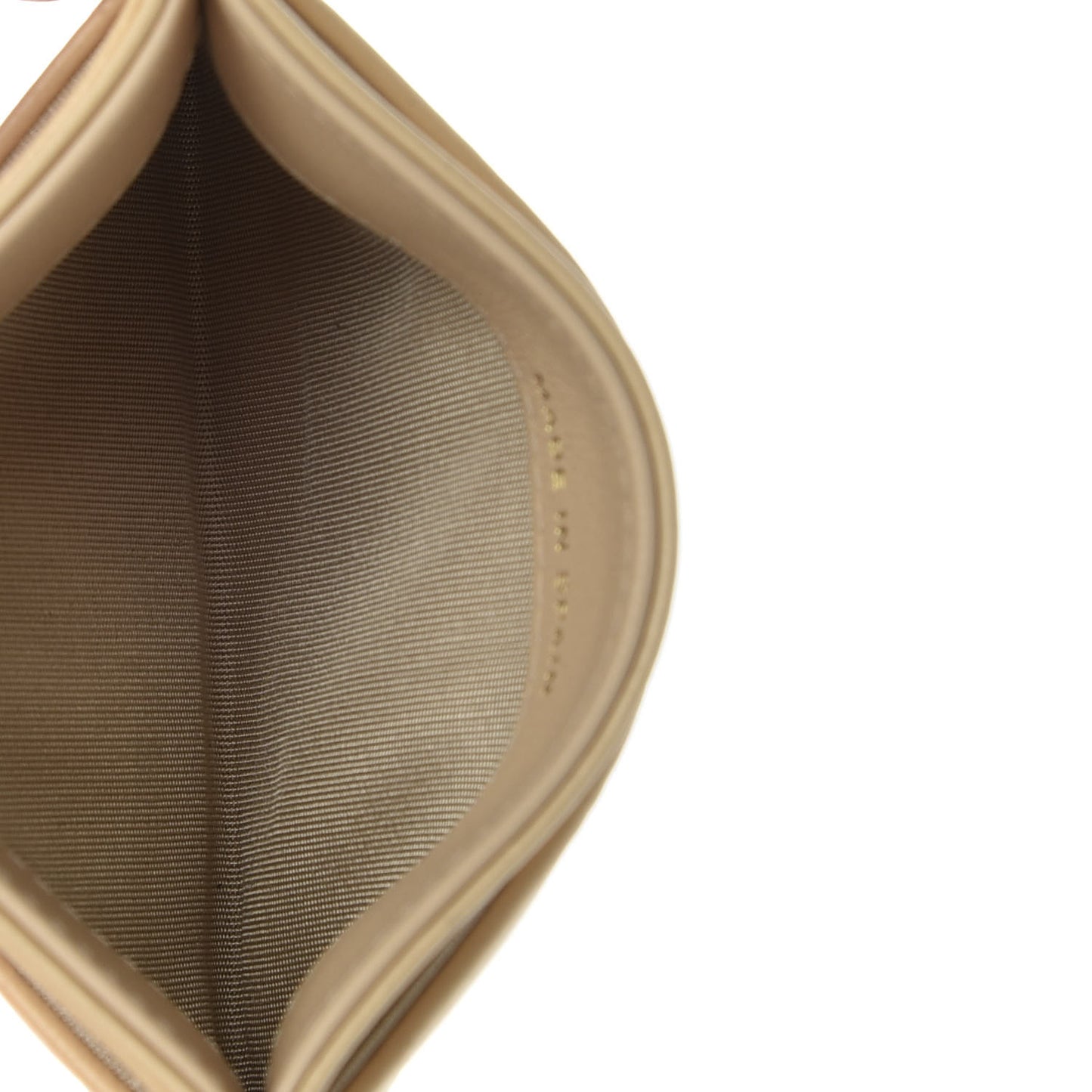 Goatskin Quilted 19 Card Holder Beige