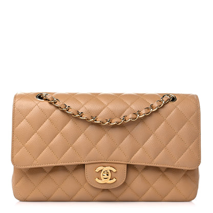 Chanel Caviar Quilted Medium Double Flap Beige 1 of 14