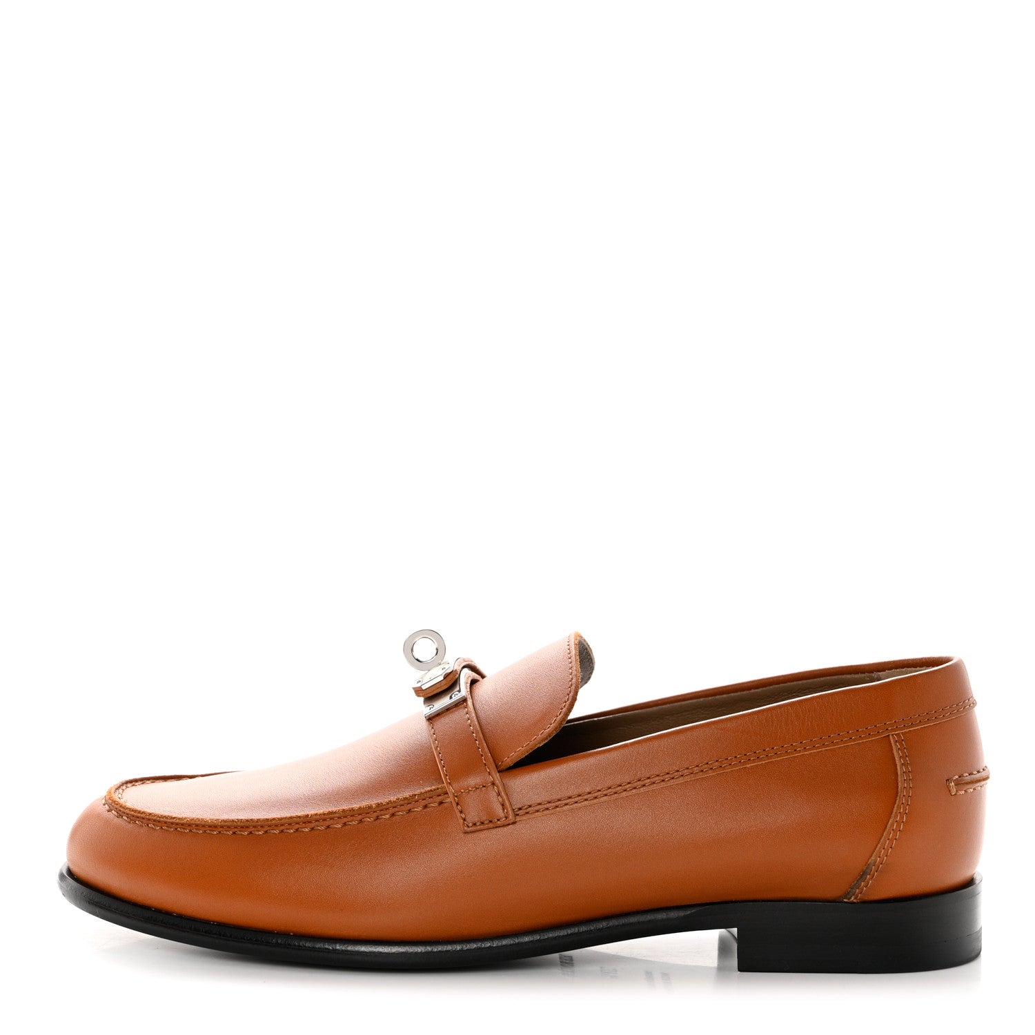 Hermes Calfskin Womens Destin Loafer 37.5 Naturel 1 of 12