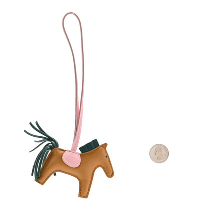 Hermes Milo Lambskin Grigri Rodeo Horse Bag Charm PM Sesame Malachite Rose Sakura 2 of 4