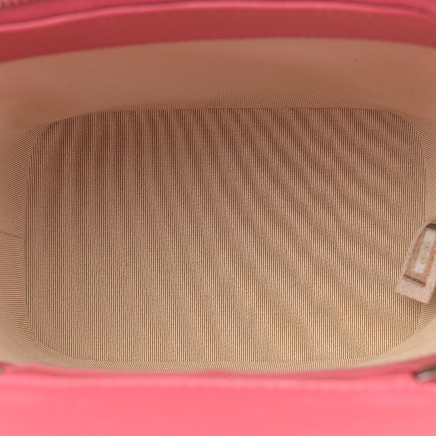 Calfskin Raffia Small Take Away Vanity Case Bag Pink Beige