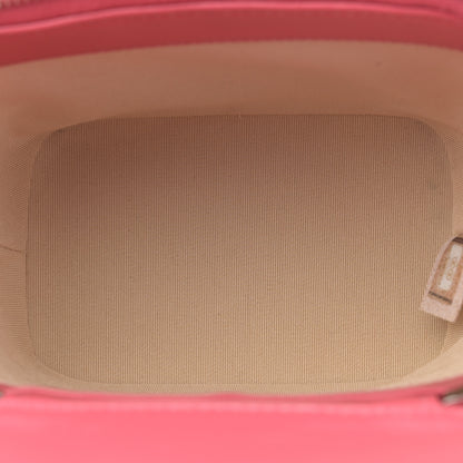 Chanel Calfskin Raffia Small Take Away Vanity Case Bag Pink Beige 5 of 10