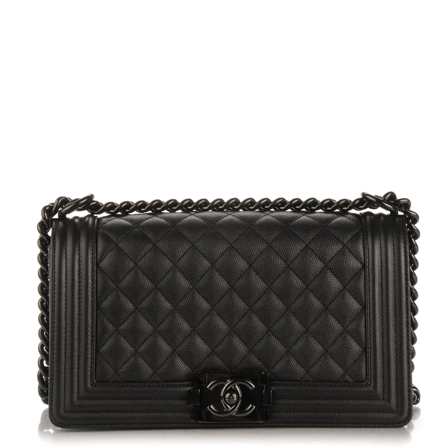 Caviar Quilted Medium Boy Flap So Black