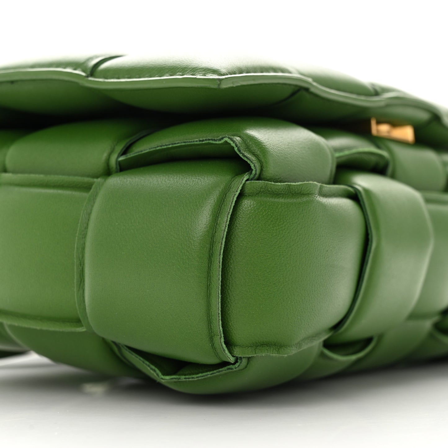 Nappa Maxi Intreccio Padded Cassette Crossbody Bag Avocado