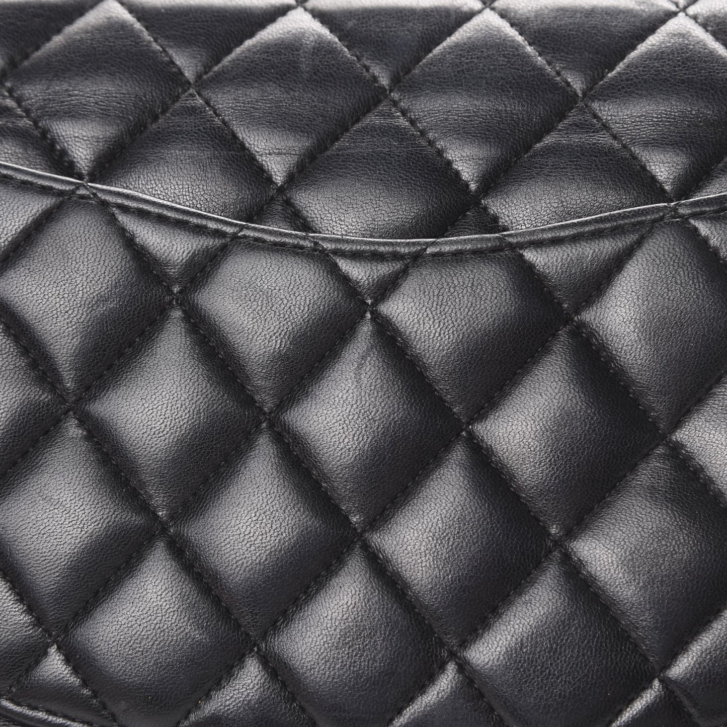 Lambskin Quilted Medium Double Flap Black