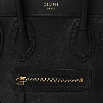 Celine Smooth Calfskin Nano Luggage Black 7 of 9
