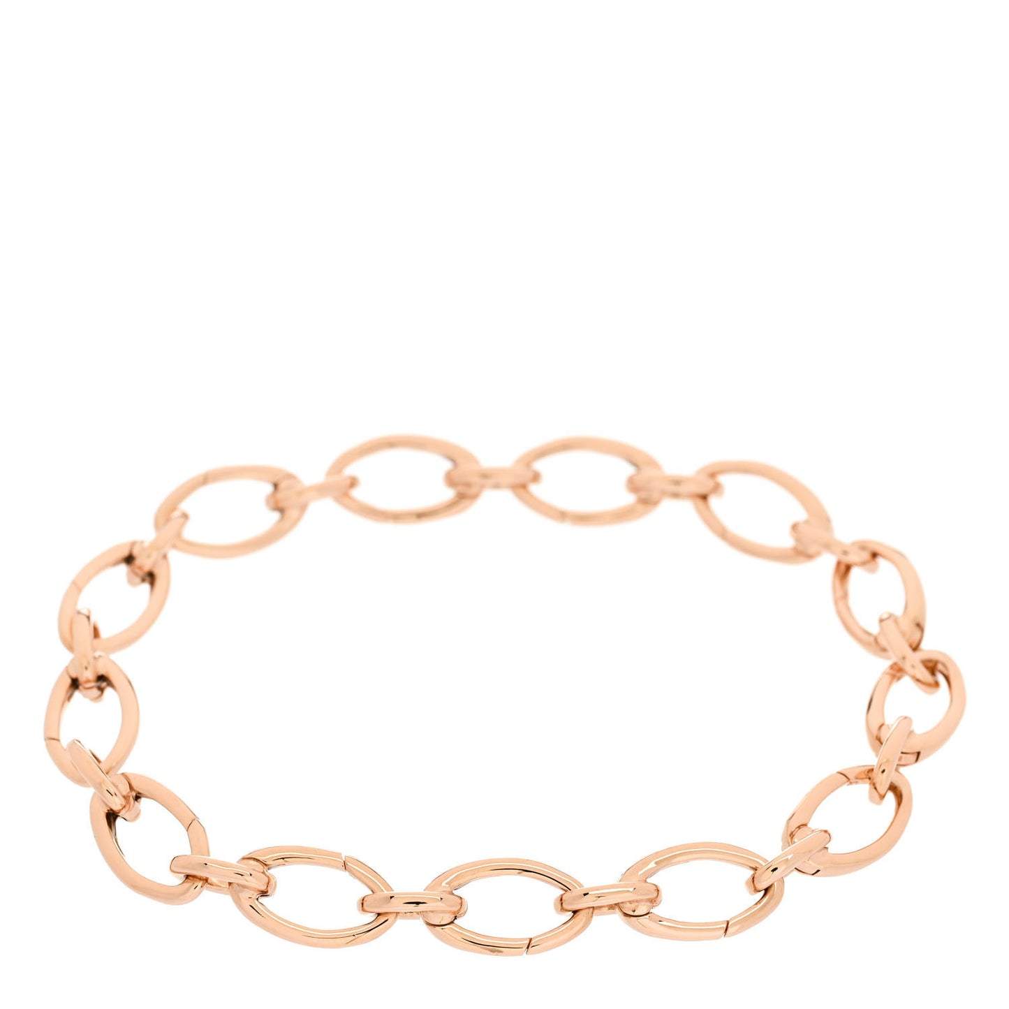 18K Rose Gold Clasping Oval Link Bracelet