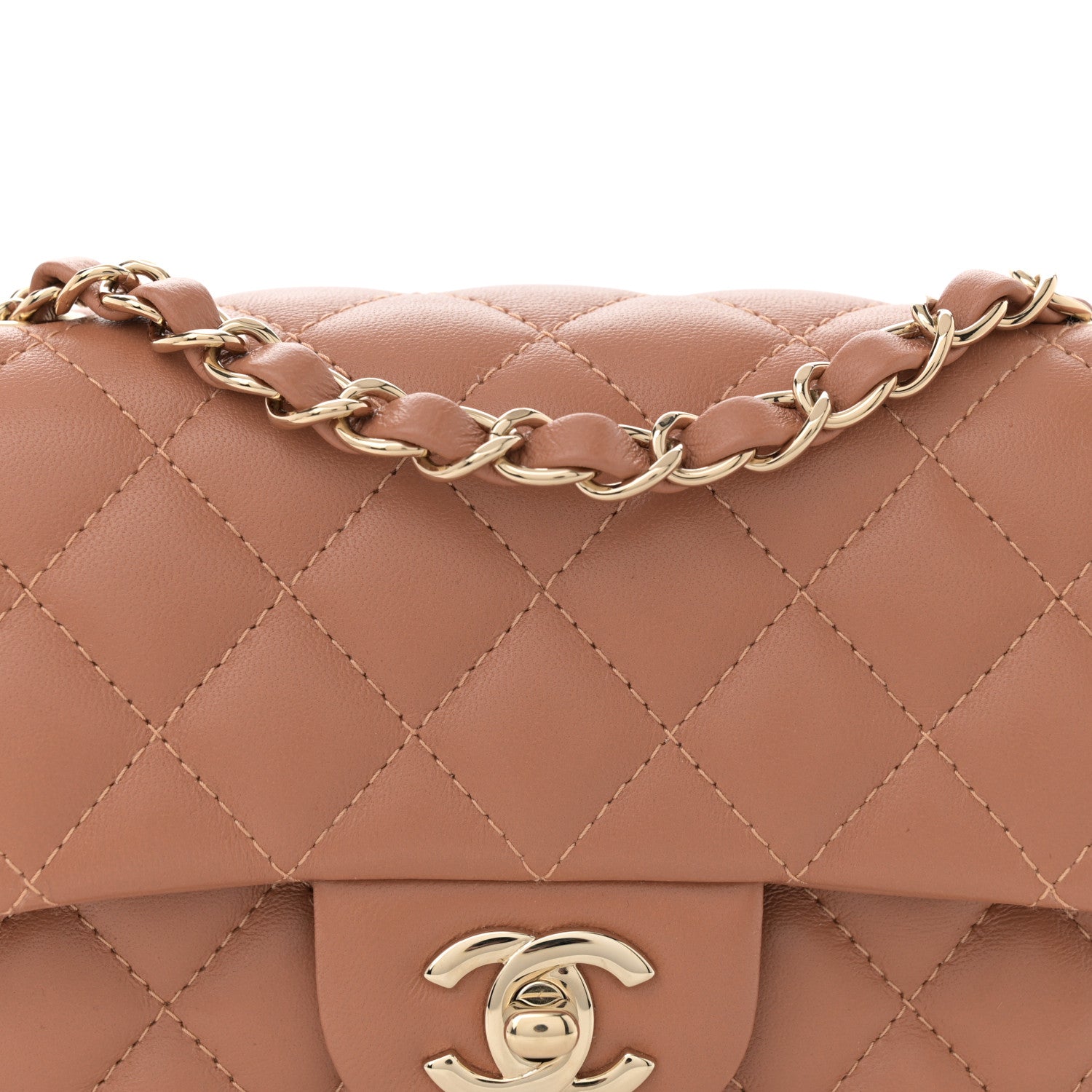 Chanel Lambskin Quilted Mini Rectangular Flap Brown 8 of 10