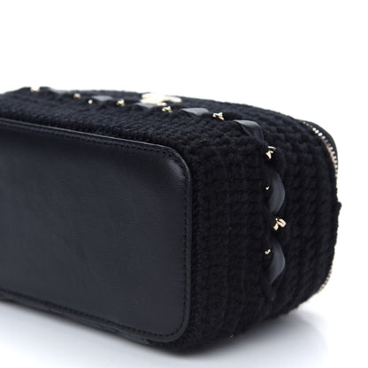 Chanel Lambskin Crochet Quilted Small Vanity Case With Chain Black 9 of 9