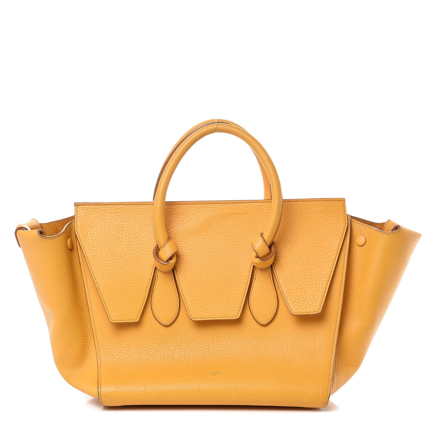Crisped Calfskin Large Tie Knot Tote Saffron