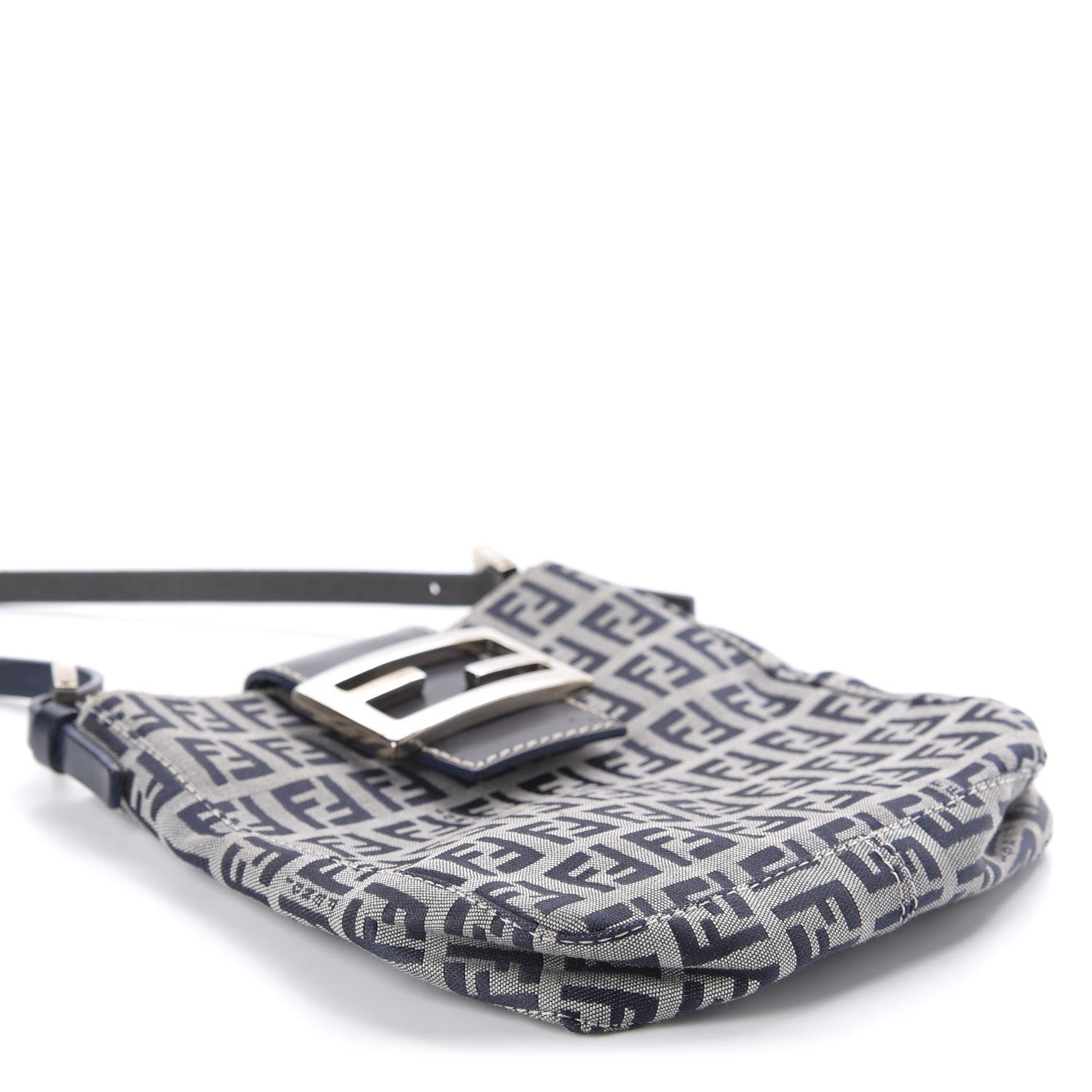 Fendi Zucchino Mini Shoulder Bag Navy Blue 4 of 9
