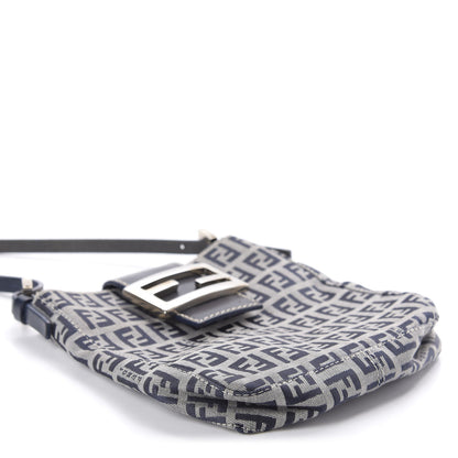 Fendi Zucchino Mini Shoulder Bag Navy Blue 4 of 9