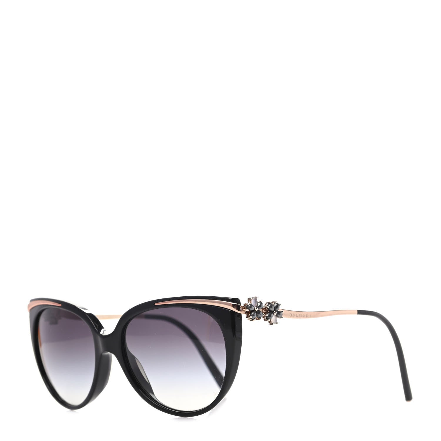 Bulgari Acetate Crystal Flower Sunglasses 8089 Black 1 of 8