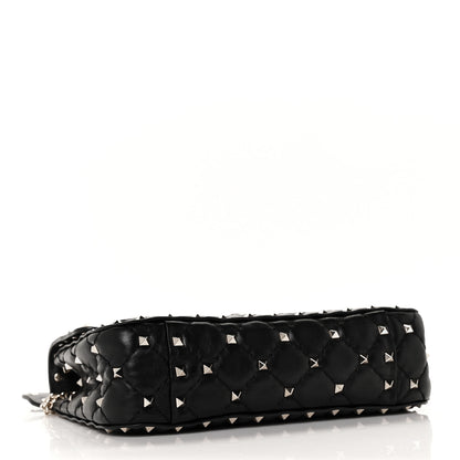 Valentino Garavani Lambskin Small Rockstud Spike Shoulder Bag Black 4 of 9