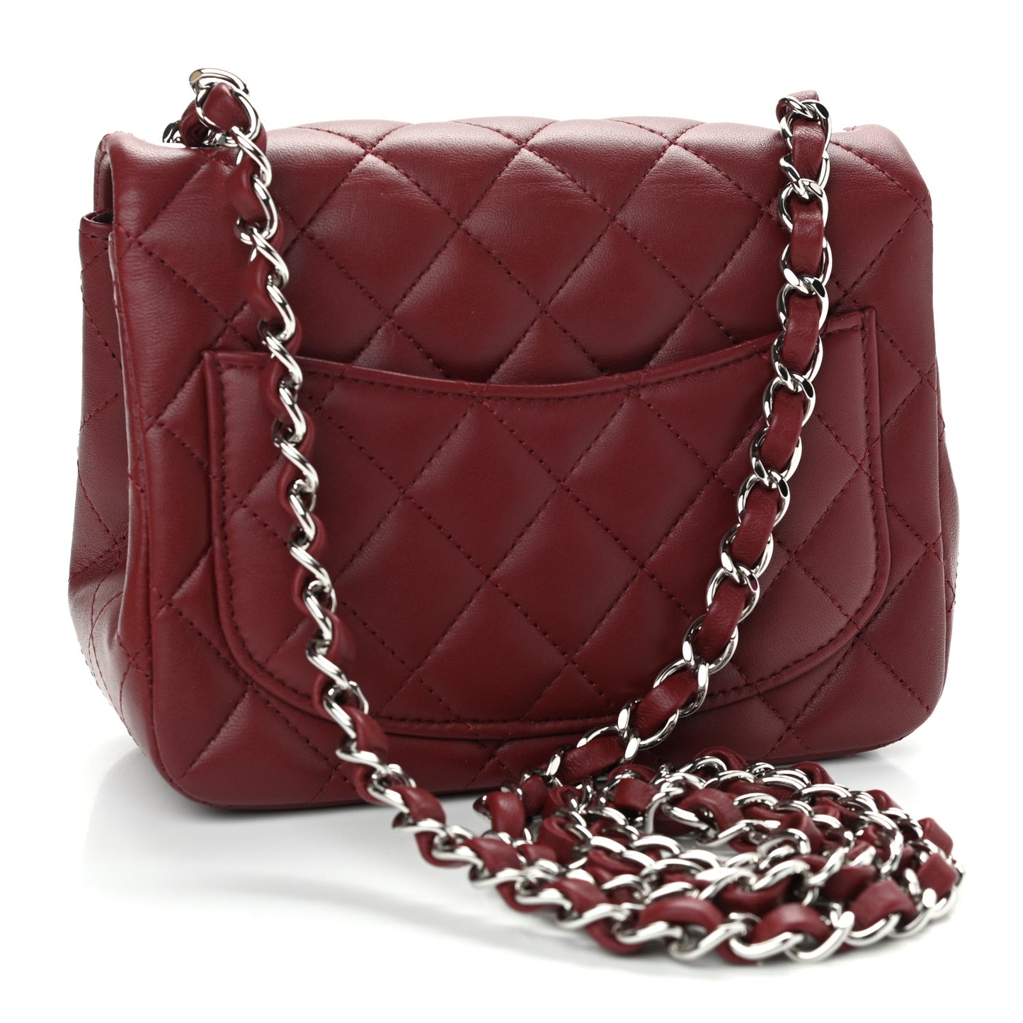 Lambskin Quilted Mini Square Flap Bordeaux