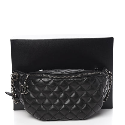 Chanel Lambskin Quilted Banane Waist Bag Fanny Pack Black 10 of 10