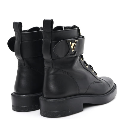 Louis Vuitton Calfskin Territory Flat Ranger Boots 38 Black 4 of 10