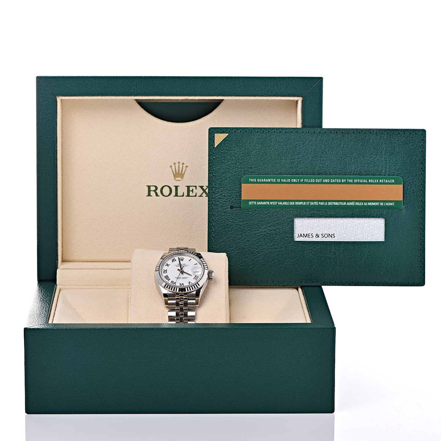 Stainless Steel 18K White Gold 28mm Oyster Perpetual Datejust Watch White 279174