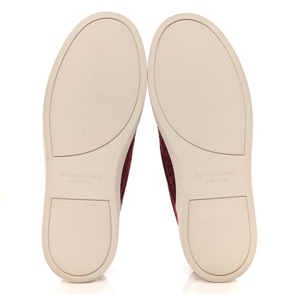 Bottega Veneta Nappa Intrecciato Suede Mens Dodger Slip On Sneakers 42 Burgundy 5 of 9