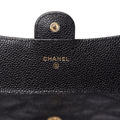 Chanel Caviar Quilted Large Gusset Flap Wallet Black 6 of 9