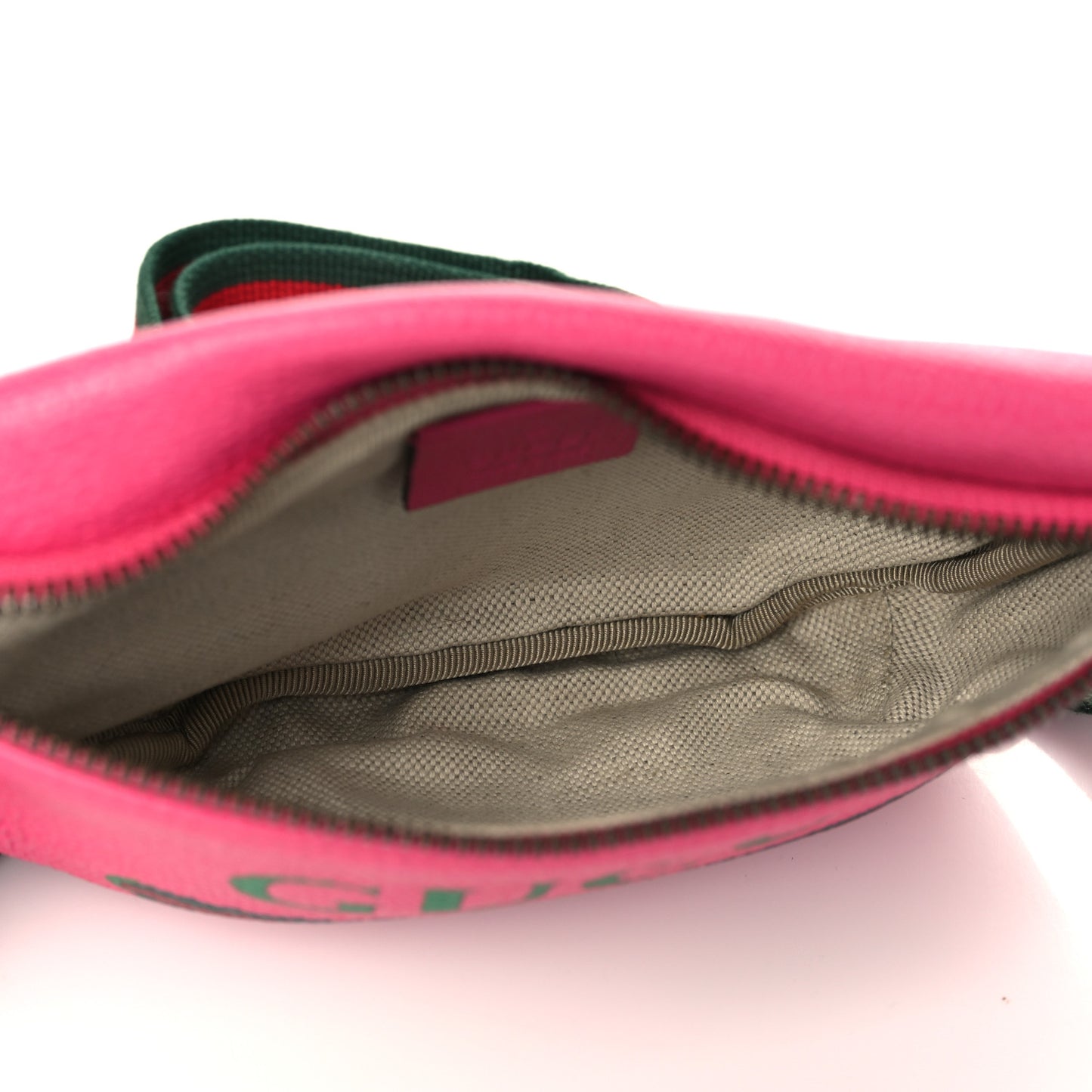 Grained Calfskin Small Logo Belt Bag Box Pink Green