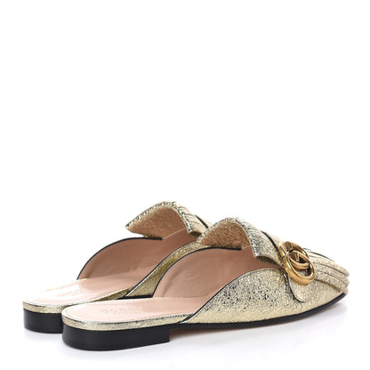Gucci Galassia Womens GG Marmont Fringe Slippers 38.5 Platino 4 of 8