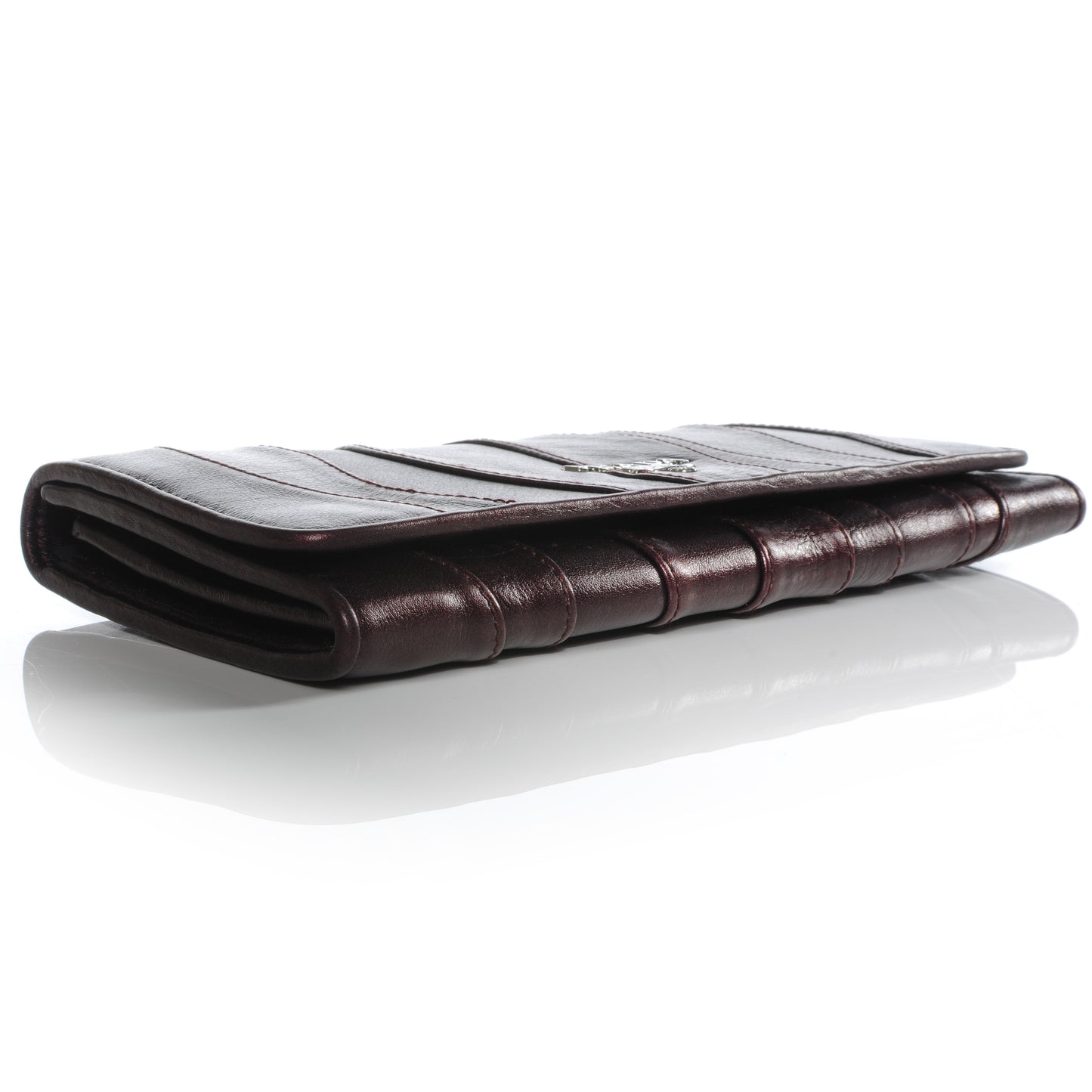 Nappa Mordore Stripes Continental Wallet Lampone