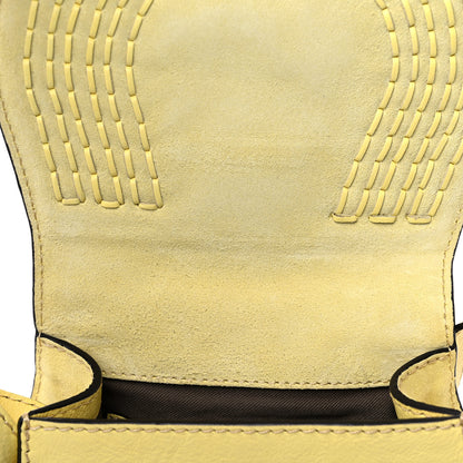 Chloe Suede Calfskin Braided Mini Marcie Round Crossbody Bag Yellow 12 of 16