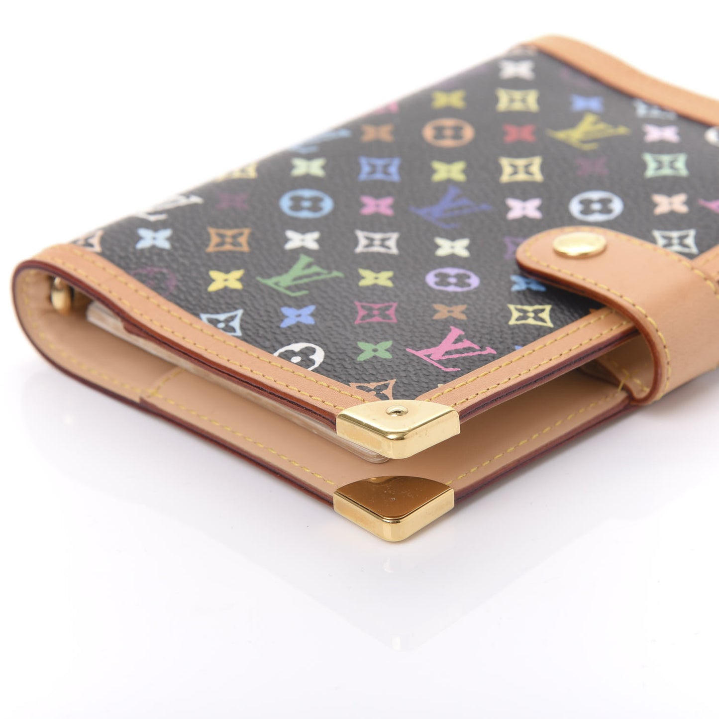 Monogram Multicolor Small Ring Agenda Cover Black