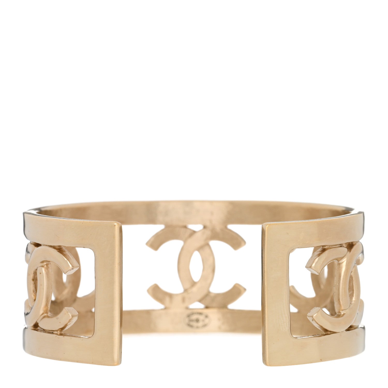 Chanel Metal Logo CC Cuff Gold 2 of 3