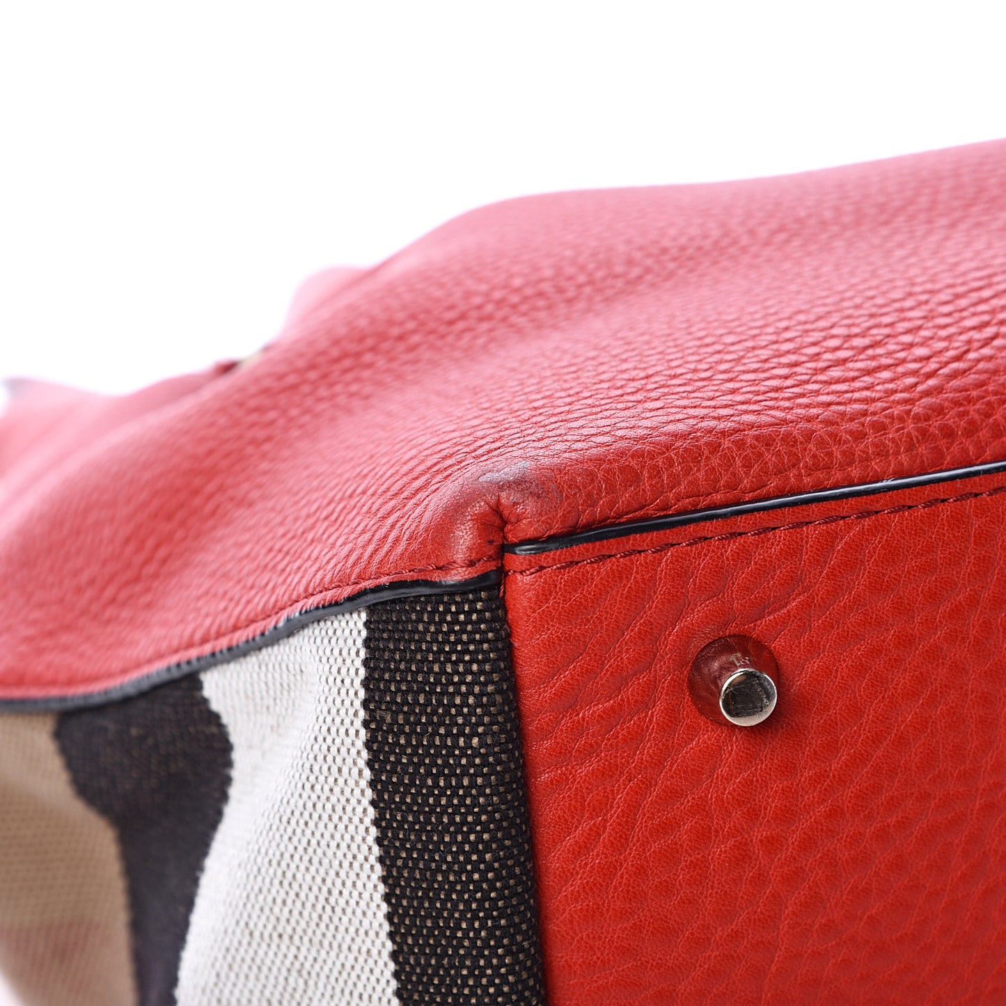 Grainy Calfskin House Check Medium Maidstone Red