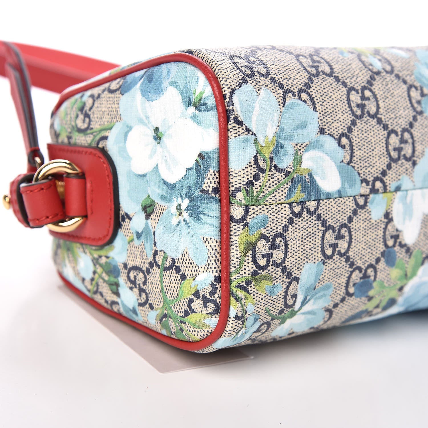 Gucci GG Supreme Monogram Blooms Mini Boston Navy Blue Hibiscus 5 of 11