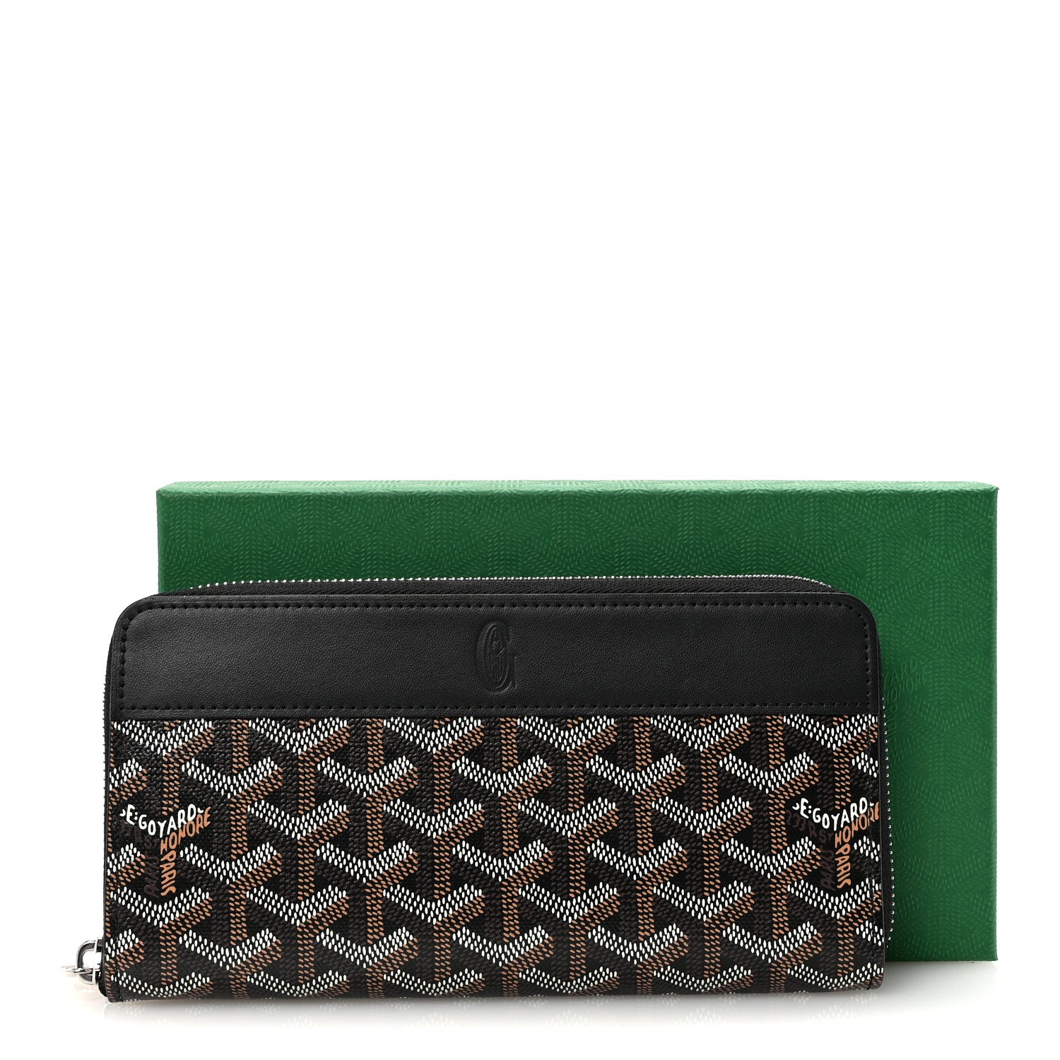 Goyard Goyardine Matignon Zip Around GM Wallet Black 1781950