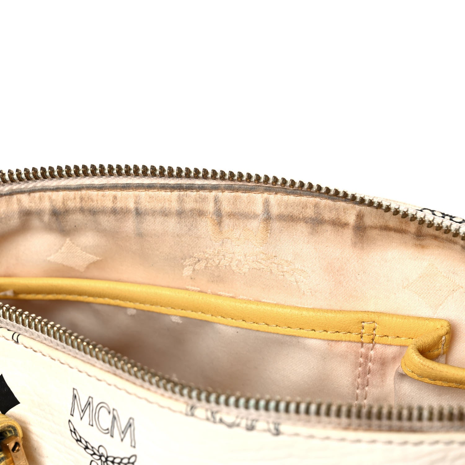 MCM Visetos Essential Barrel Bag White Yellow 12 of 12