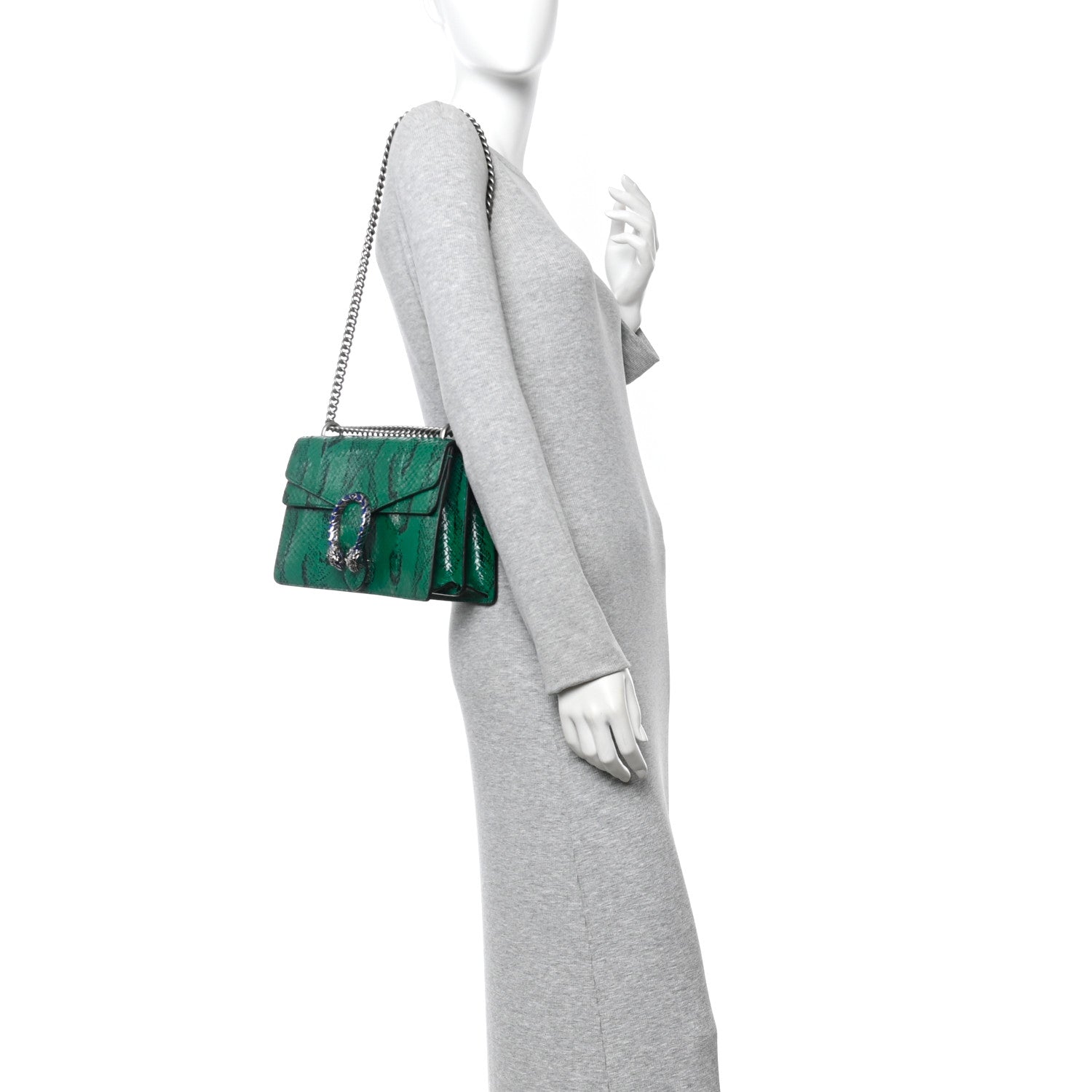 Gucci Snakeskin Small Dionysus Shoulder Bag Green 2 of 17