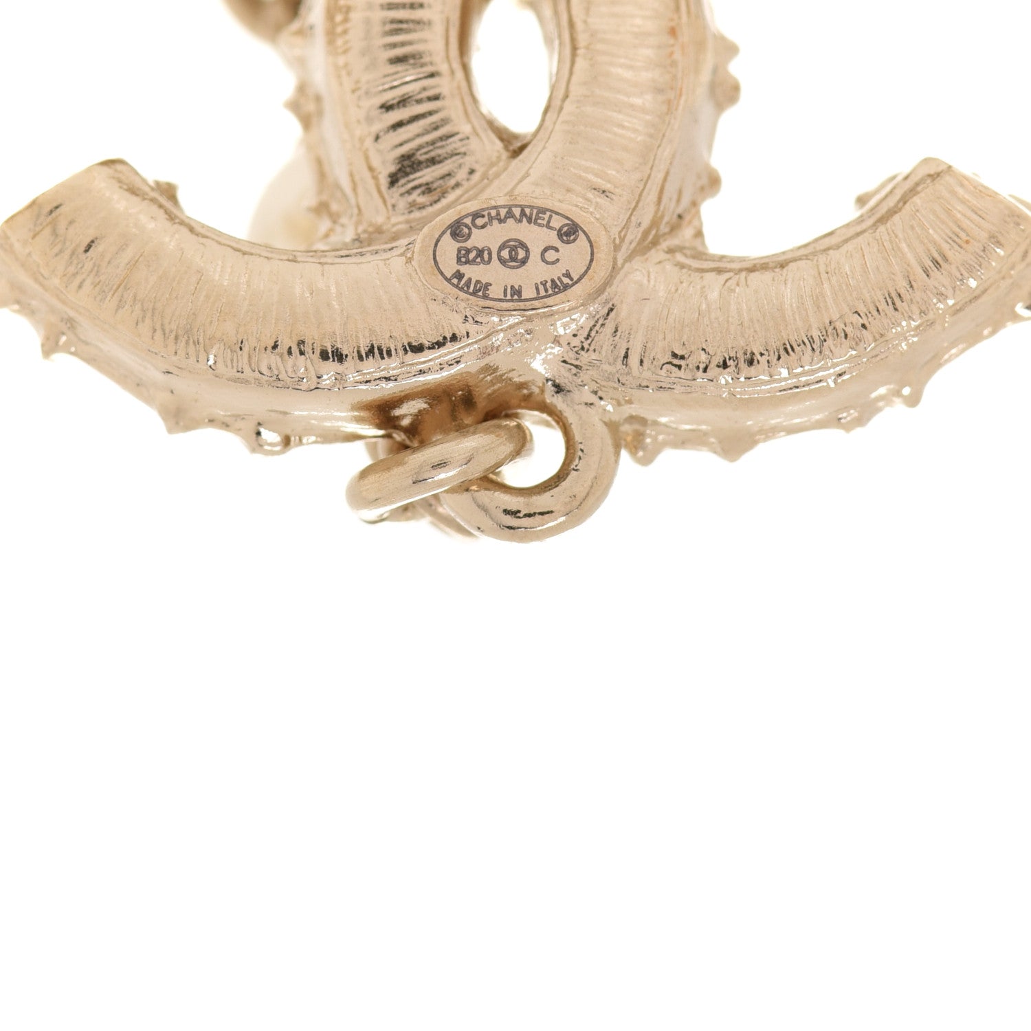Chanel CC Pearl Drop Earrings Gold 4 of 5