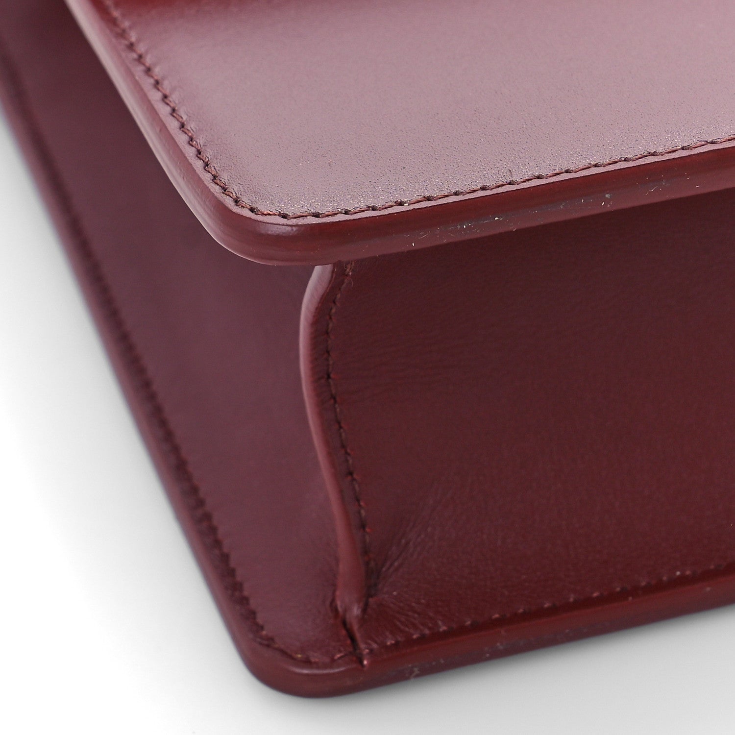 Christian Dior Smooth Calfskin 30 Montaigne Flap Bag Burgundy 7 of 8