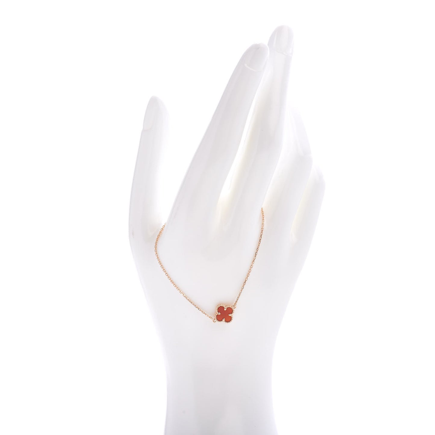 18K Rose Gold Carnelian Sweet Alhambra Bracelet