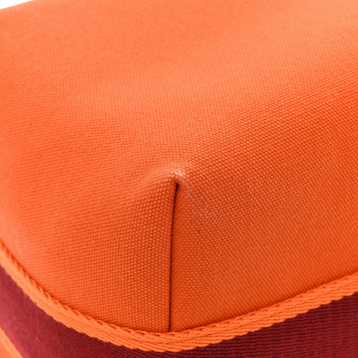 Hermes Canvas Large Bride-A-Brac Pouch Orange Feu Burgundy 9 of 15